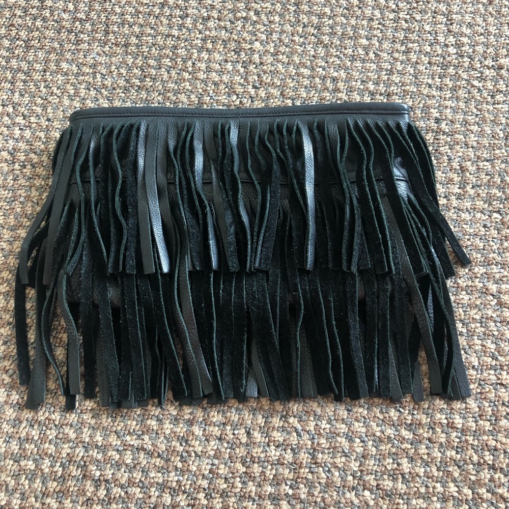 B Low the Belt Fringe Clutch